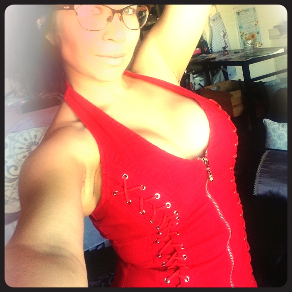 Red Zip Up Bustier